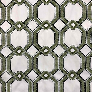 Avignon Grass Cotton Embroidery Green Geometric Shop Zimman's Fabric