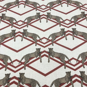 Jinx Carmine by Regal Fabrics 100 Percent Cotton Animal Red Geometric Shop Zimman's Fabric