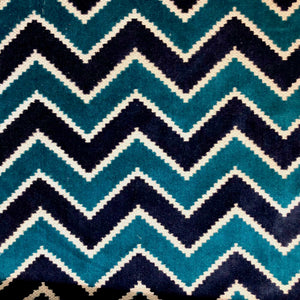 Fabulous Mediterranean Cotton Velvet Blue Geometric by P Kauffmann Shop Zimman's Fabric