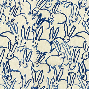 Groundworks Hutch Print Navy 100 Percent Linen Bunny Animals Shop Zimman's Fabric