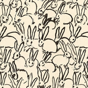 Groundworks Hutch Print Black 100 Percent Linen Bunny Animals Black and White Shop Zimman's Fabric