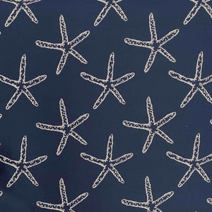 Starfish Indigo Reversible Cotton Poly Blend Nautical Navy Blue Cream Shop Zimman's Fabric