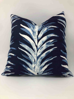 Palm Blue Costa Pillow Linen Floral Blue Shop Zimman's Fabric