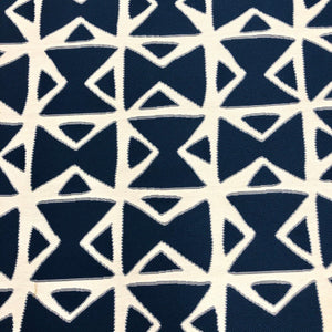 Carvallo Indigo Cotton Blend Blue Geometric Shop Zimman's Fabric