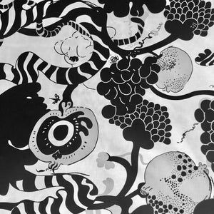 My Garden Black White 100% Cotton Drapery Floral Shop Zimman's Fabric