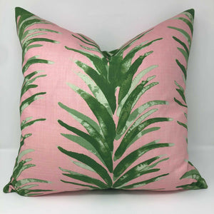 Palm Kelly Costa Pillow Floral Drapery Weight Cotton/Linen Digital Print Green Pink Shop Zimman's Fabric