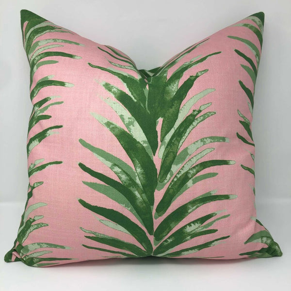 BERMUDA COLLECTION PALM FROND PILLOW / PINK