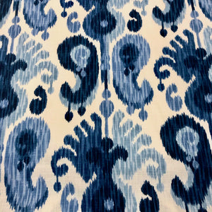 Still Water Cobalt 100% Cotton Paisley Ikat Drapery Weight Shop Zimman's Fabric