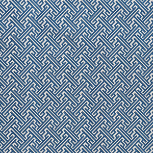 Trellis Cobalt 100% Cotton Geometric Blue Cobalt White Greek Key Shop Zimman's Fabric