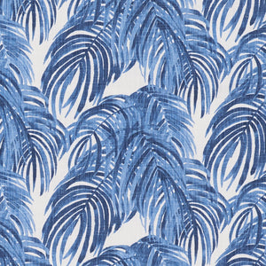 Villa Wedgewood 100% Cotton Blue Floral Palm Drapery Weight Shop Zimman's Fabric