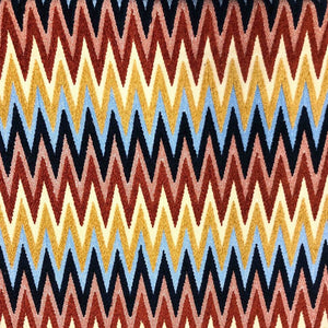 Zig Zag Canyon Cotton Embroidery Blue Yellow Red Multicolor Geometric Shop Zimman's Fabric