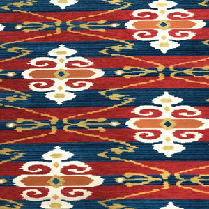 Millia Lacquer Cotton Blend Red Blue Geometric Shop Zimman's Fabric